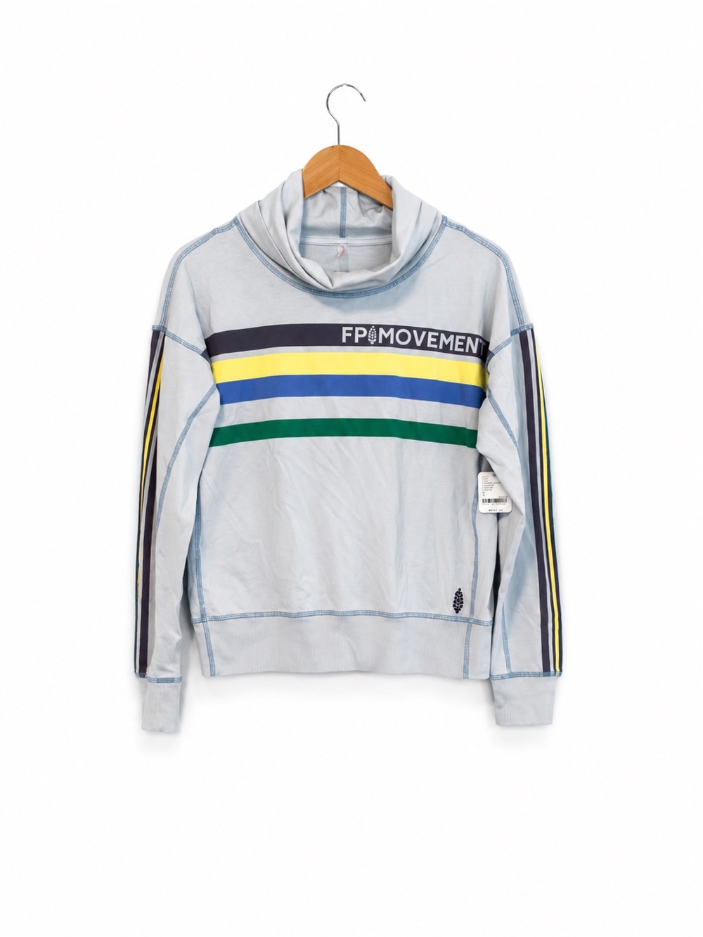 FP Movement NWT Long Shot Mock Neck Pullover Stripe Active Top 
SizeS Retail $68